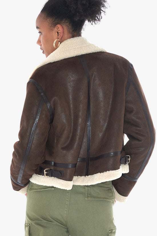  Giacca Montone In Ecopelle Full Zip-yes zee-Marrone-Donna-J023/kj00 0232-3  