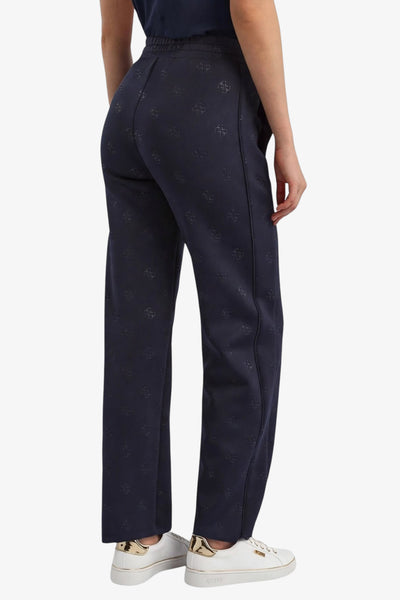 guess Pantaloni In Tessuto Scuba Logo 4G All-Over Calista Blu Donna, foto 3