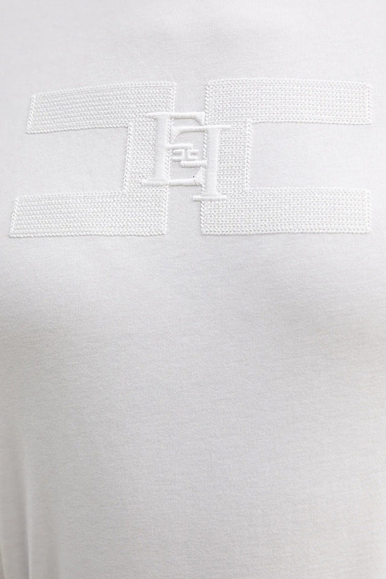  T-Shirt Maniche Corte Logo Ricamato-elisabetta franchi-Bianco-Donna-Ma00756e2 270-3  