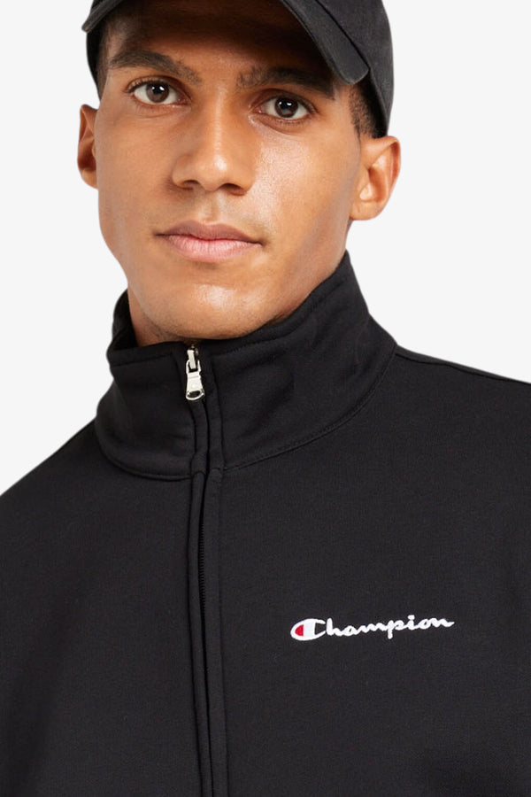 champion Felpa Full Zip Logo Piccolo Ricamato Nero Uomo, foto 3