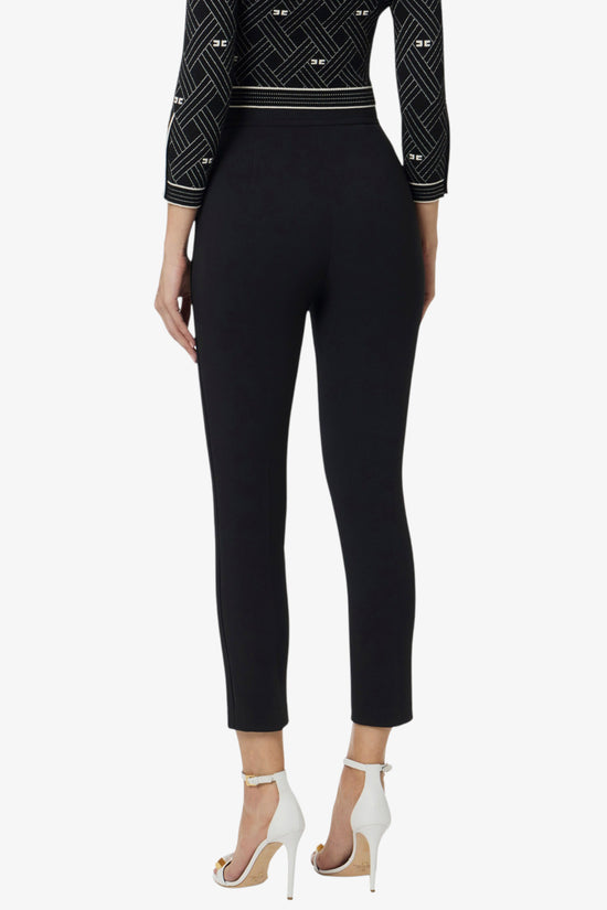  Pantaloni In Doppio Crepe Stretch Con Logo Ricamato-elisabetta franchi-Nero-Special_-Pa17061e2 110-3  
