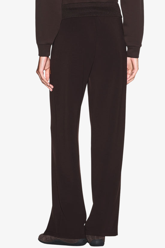  Pantaloni Gamba Larga In Scuba Di Viscosa Con Spacchi E Logo Metallizzato-armani exchange-Marrone-Special_-Xw002759 af24068 u6032-3  
