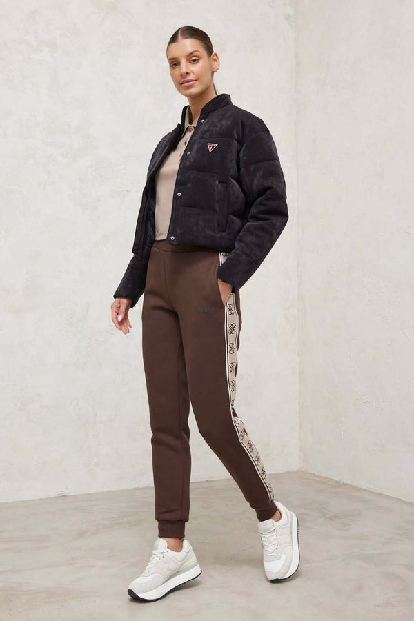 guess Pantaloni Bande Logo Britney Marrone Donna, foto 3