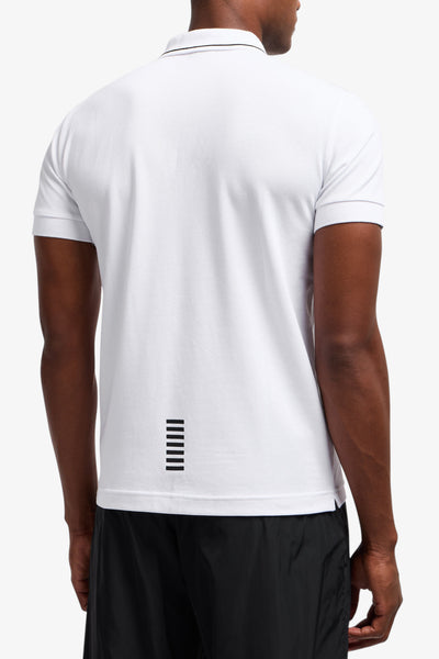 emporio armani ea7 Polo Maniche Corte Core Identity In Piquet Stretch Bianco Uomo, foto 3