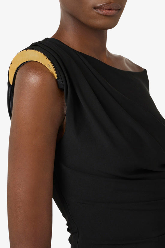  Vestito In Jersey Crepe Con Spallina Gioiello-elisabetta franchi-Nero-Donna-Ab90661e2 110-3  