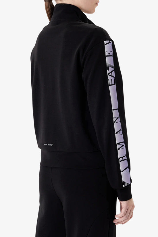  Felpa Full Zip Dynamic Athlete In Tessuto Tecnico Natural VENTUS7 Con Bande Logo-emporio armani ea7-Nero-Special_-7w001152 af12501 uc001-3  