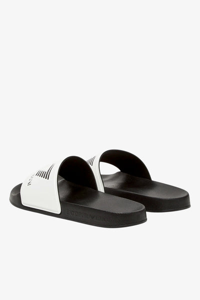 emporio armani ea7 Ciabatte Con Fascia E Big Logo Bianco Uomo, foto 3