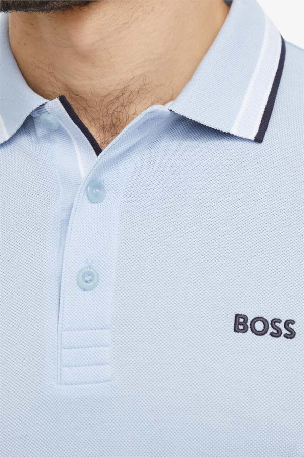 boss Polo Maniche Corte Paddy Blu Uomo, foto 3