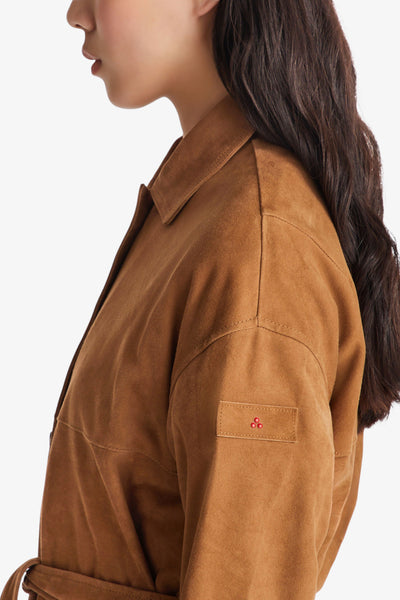 peuterey Giacca In Pelle Scamosciata Con Fusciacca Machuca Suede Marrone Donna, foto 3