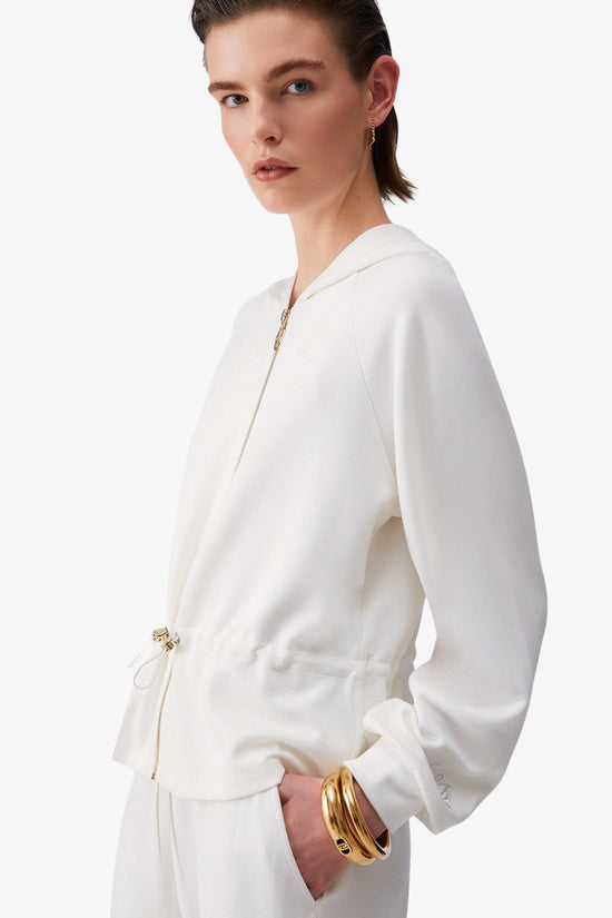  Felpa Full Zip Con Cappuccio In Scuba-liu jo-Bianco-Special_-Ta6076 js869 10105-3  
