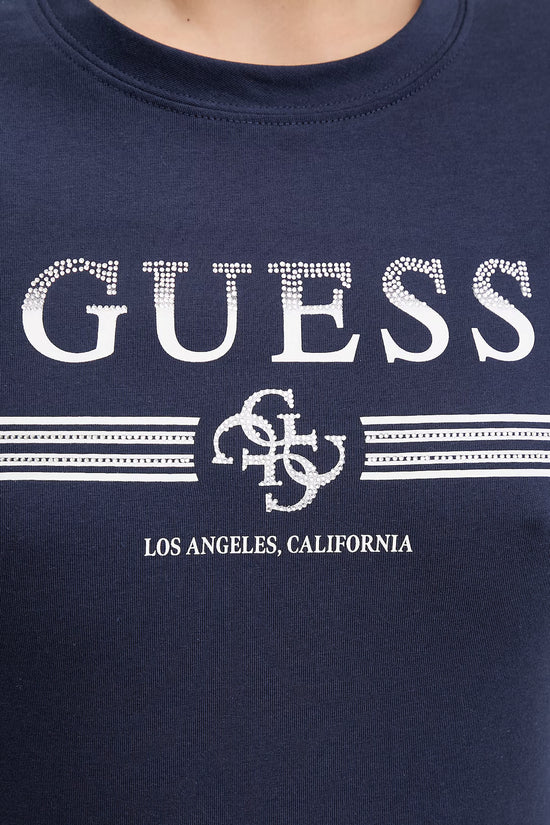  T-Shirt Maniche Corte Stampa Logo Con Strass Siena-guess-Blu-Special_-V6gi07k2968 g7jx-3  