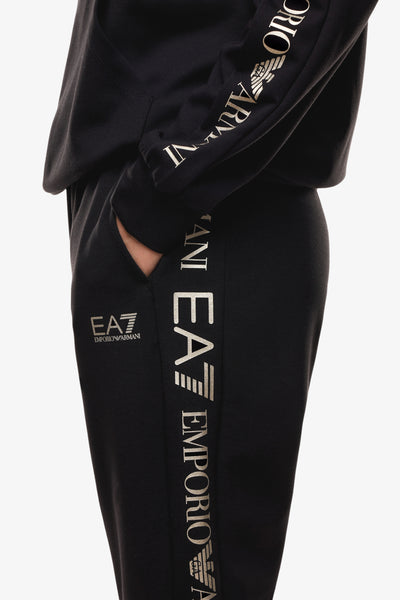 emporio armani ea7 Tuta Con Cappuccio E Bande Logo Nero Donna, foto 3