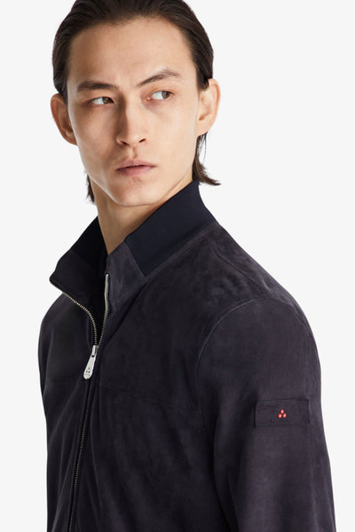 peuterey Giacca Full Zip In Pelle Scamosciata Sands Suede PE 08 Blu Uomo, foto 3
