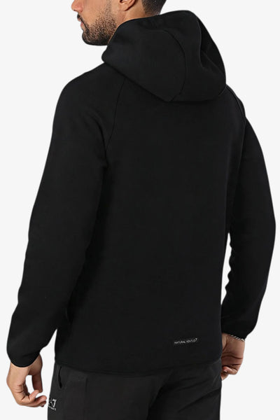 emporio armani ea7 Felpa Full Zip Con Cappuccio Natural Ventus 7 Nero Uomo, foto 3