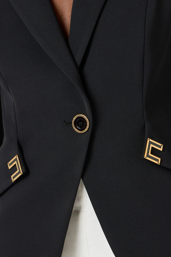  Giacca Monopetto In Doppio Crepe Stretch Con Dettagli Logo-elisabetta franchi-Nero-Special_-Gi21561e2 110-3  
