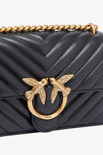 pinko Borsa A Tracolla Mini Love Bag One Chevron Nero Donna, foto 3