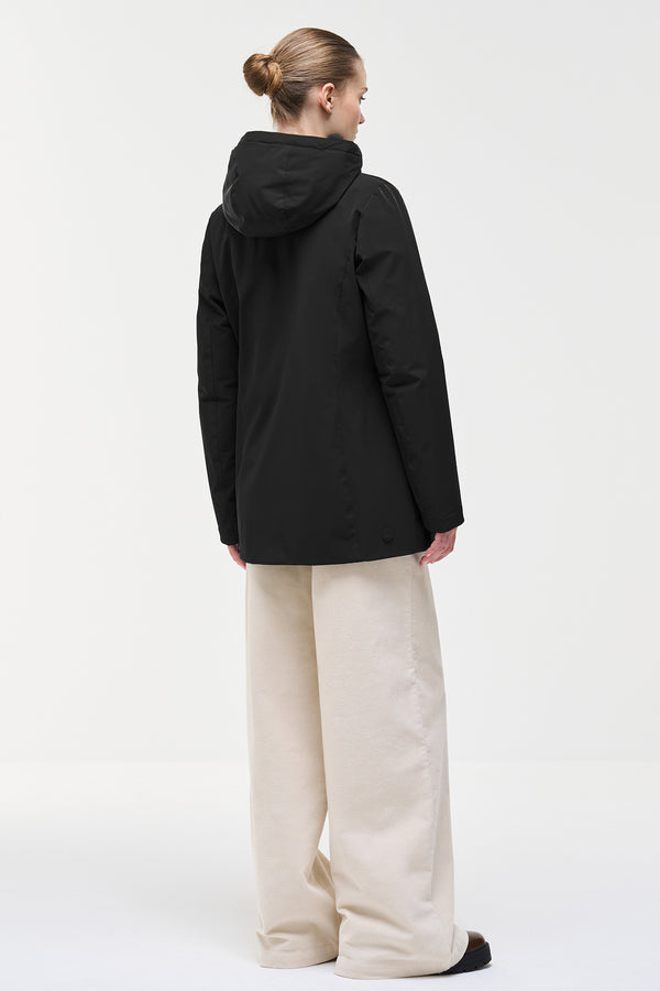 colmar Giubbotto Full Zip Con Cappuccio In SoftShell Impermeabile Nero Donna, foto 3