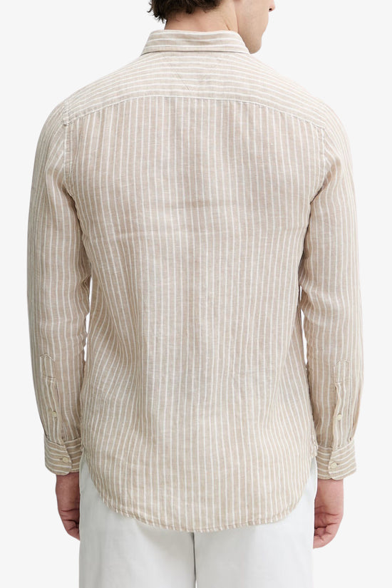  Camicia Maniche Lunghe A Righe Button Down In Puro Lino-tommy hilfiger-Beige-Special_-Mw0mw42400 0bk-3  