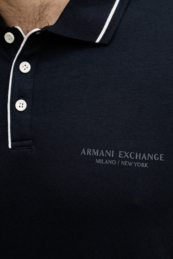  Polo Maniche Corte In Cotone Stretch Con Profili A Contrasto Essential-armani exchange-Blu-Special_-Xm001557 af10363 ub101-3  