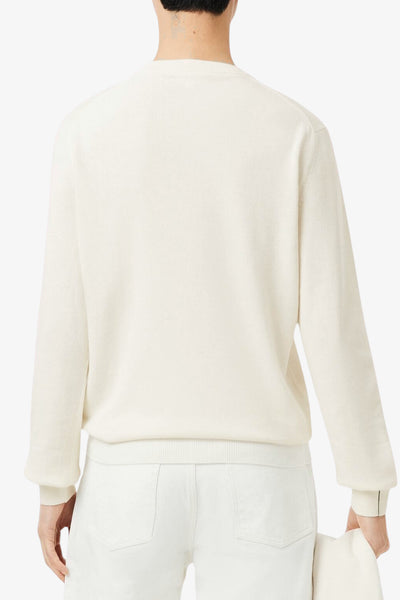 lacoste Maglione Girocollo Logo Piccolo Ricamato Bianco Uomo, foto 3