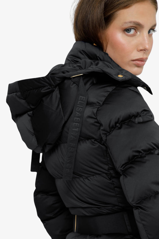  Piumino Full Zip Con Cappuccio E Cintura-elisabetta franchi-Nero-Special_-Pi92d66e2 110-3  