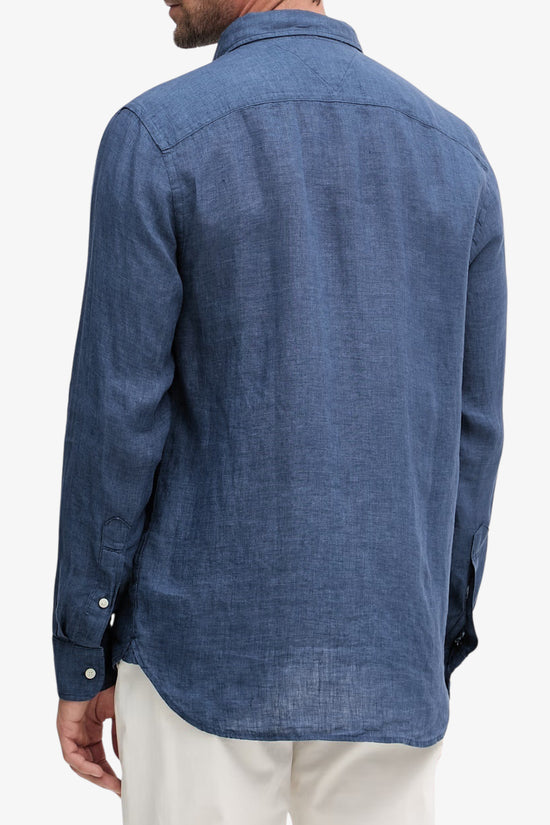  Camicia Maniche Lunghe Button Down In Puro Lino-tommy hilfiger-Blu-Special_-Mw0mw41530 c3i-3  