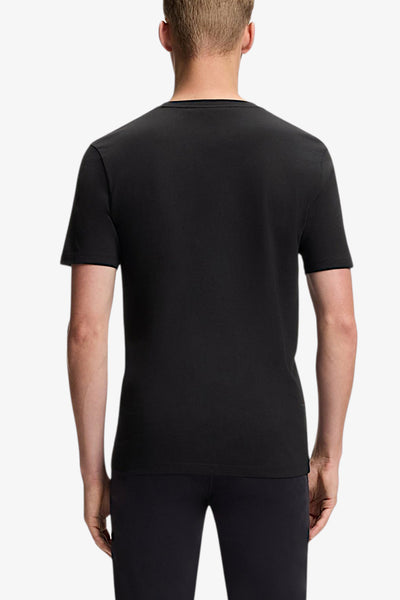 boss T-Shirt Maniche Corte Con Toppa Logo Tales Nero Uomo, foto 3