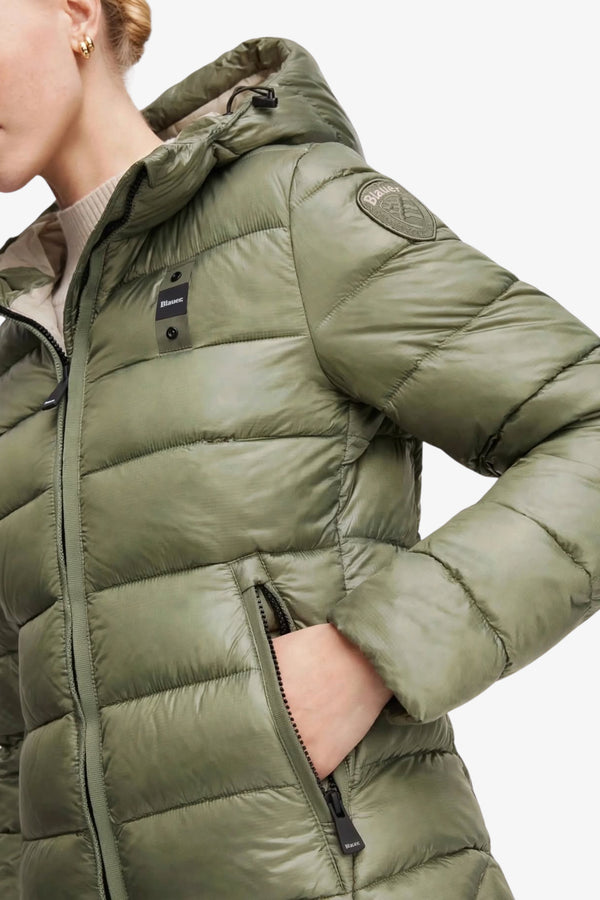 blauer Piumino Full Zip Con Cappuccio In Ovatta Termica Caroll Verde Donna, foto 3