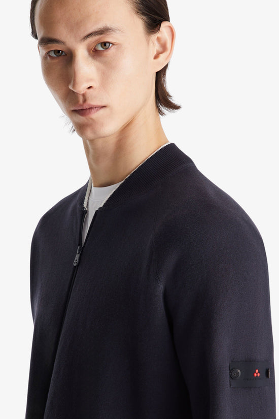 Cardigan Bomber Full Zip Effetto Felpa Mosk-peuterey-Blu-Special_-Peu5507 99012180 215-3  
