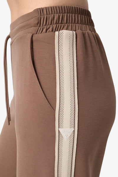 guess Pantaloni Con Bande Merope Marrone Donna, foto 3