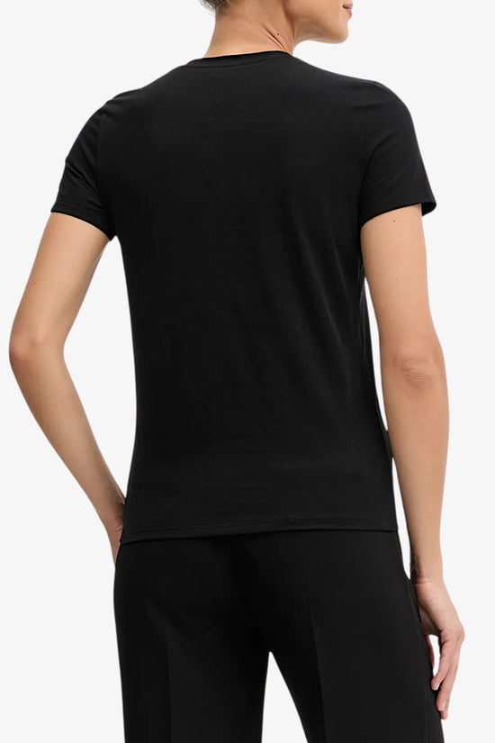  T-Shirt Maniche Corte Logo Ricamato-elisabetta franchi-Nero-Donna-Ma00756e2 110-3  