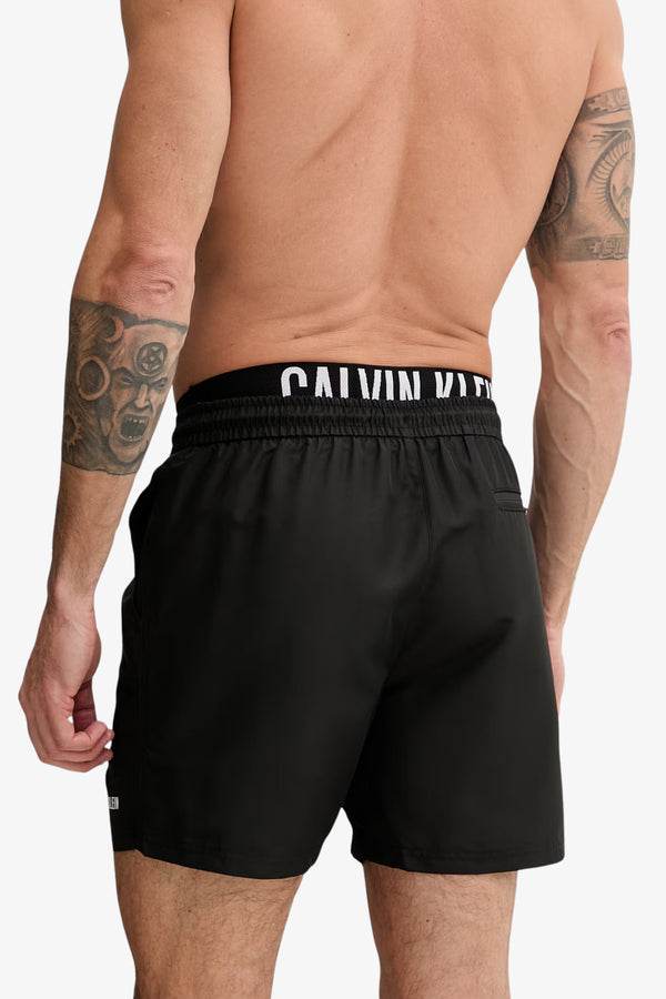 calvin klein swimwear Boxer Mare Con Fascia In Vita Logata Doppia Nero Uomo, foto 3