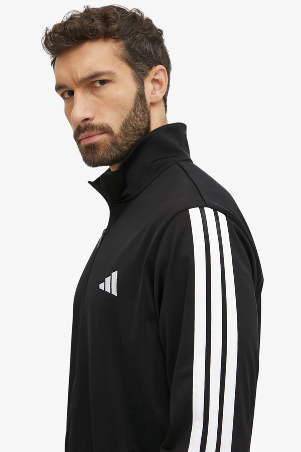 adidas performance Tuta Full Zip 3-Stripes Nero Uomo, foto 3