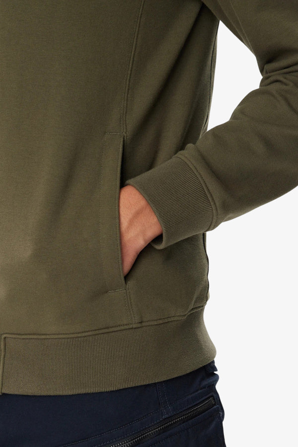 aeronautica militare Felpa Full Zip Con Cappuccio Interno Tricolore Removibile Verde Uomo, foto 3