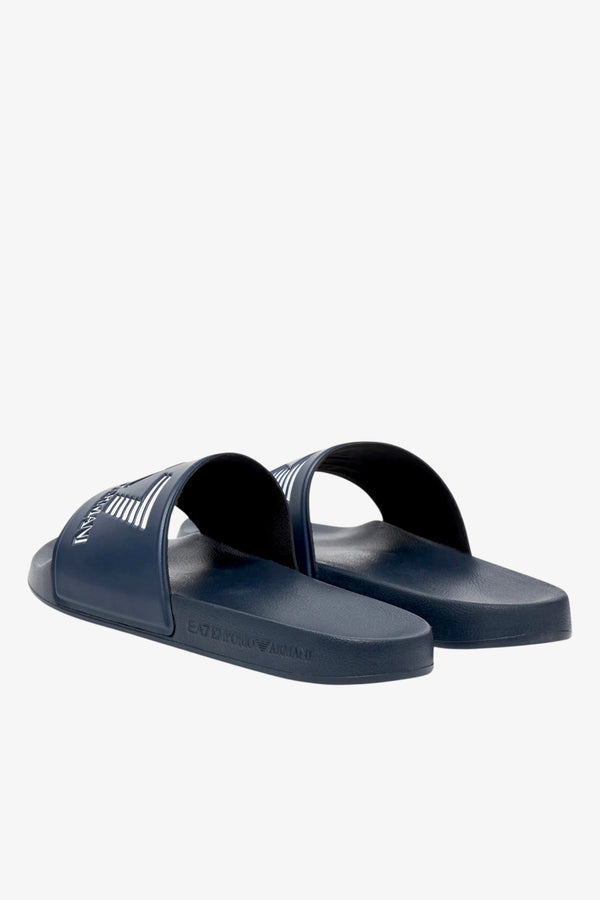 emporio armani ea7 Ciabatte Con Fascia E Big Logo Blu Uomo, foto 3