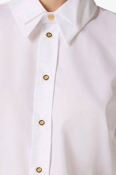 elisabetta franchi Camicia Maniche Lunghe Con Doppio Colletto E Ricamo Bianco Donna, foto 3
