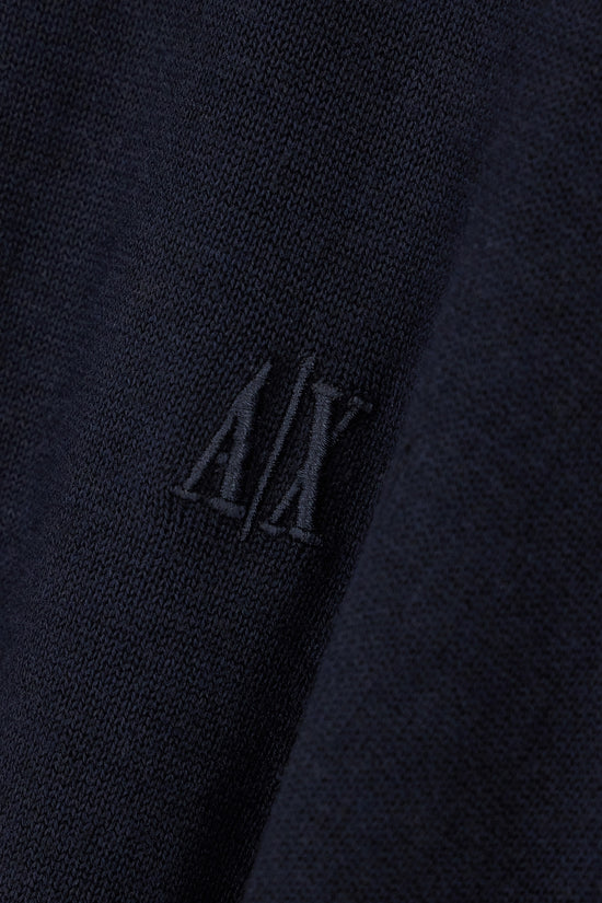  Maglione Girocollo Icon In Cotone Viscosa E Seta-armani exchange-Blu-Special_-Xm000338 af12291 ub101-3  