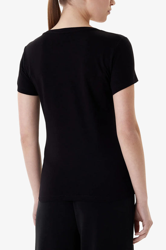  T-Shirt Maniche Corte Slim Elasticizzata Core Lady-emporio armani ea7-Nero-Special_-7w001045 af10373 uc001-3  