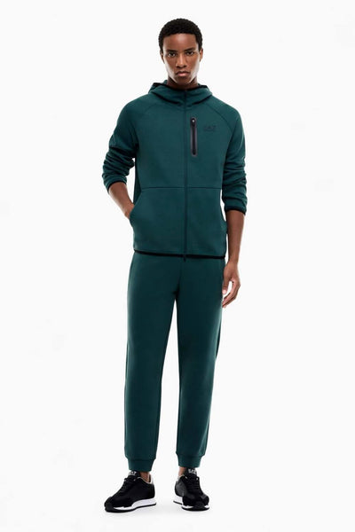 emporio armani ea7 Felpa Full Zip Con Cappuccio Natural Ventus 7 Verde Uomo, foto 3