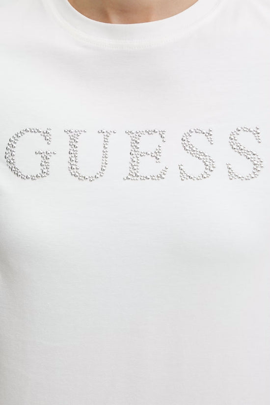  T-Shirt Maniche Corte Logo Borchiette Octavia-guess-Bianco-Special_-V6ri20j1314 g027-3  
