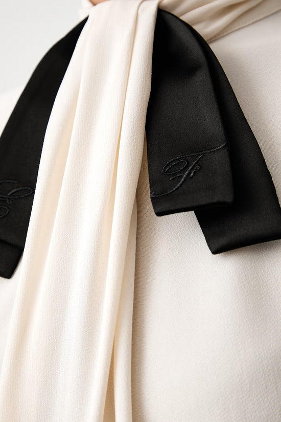  Blusa In Georgette Con Cravattino-elisabetta franchi-Bianco-Special_-Ca17866e2 e84-3  