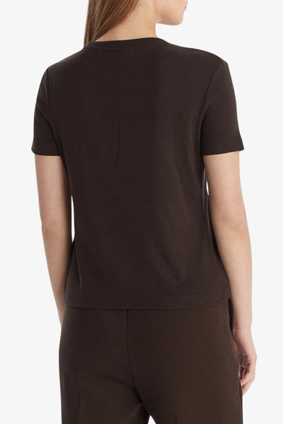 guess T-Shirt Maniche Corte Logo Metallico Sonia Marrone Donna, foto 3