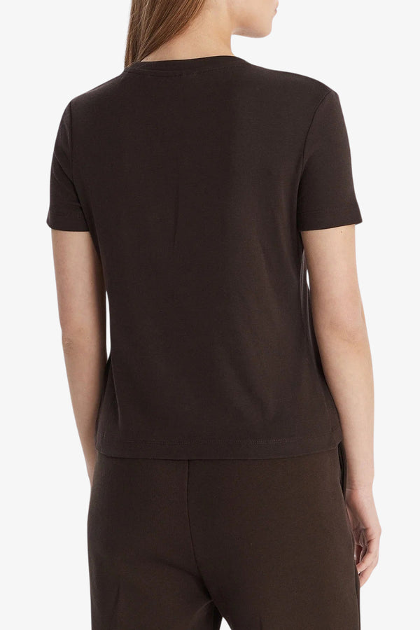 guess T-Shirt Maniche Corte Logo Metallico Sonia Marrone Donna, foto 3