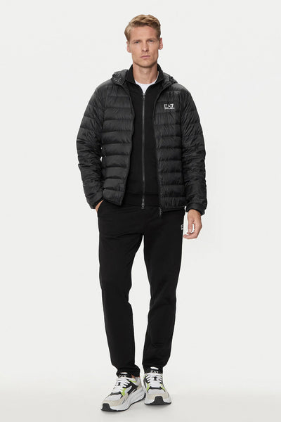 emporio armani ea7 Piumino Full Zip Con Cappuccio Packable Core Identity Nero Uomo, foto 3