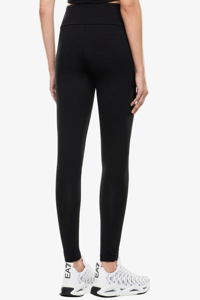 emporio armani ea7 Leggings Logo Spray Brillantinato Nero Donna, foto 3