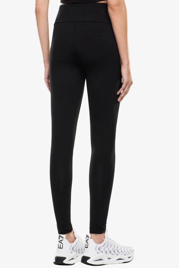 emporio armani ea7 Leggings Logo Spray Brillantinato Nero Donna, foto 3