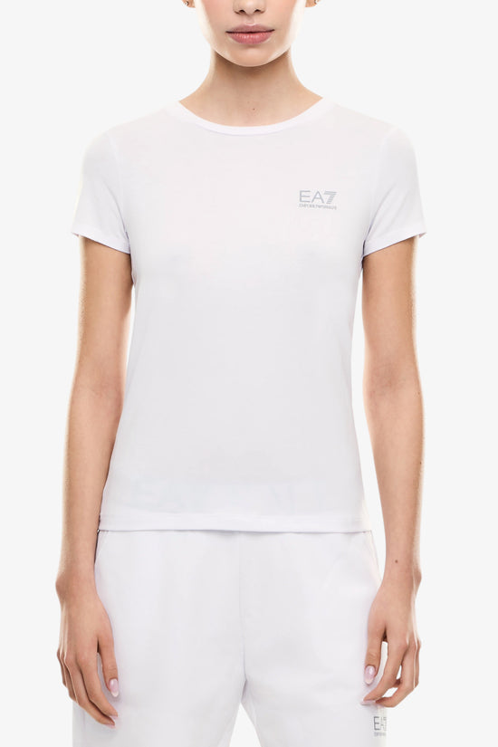  T-Shirt Maniche Corte In Tessuto Tecnico Natural Ventus7 Con Banda Logo Sul Retro-emporio armani ea7-Bianco-Special_-7w001149 af12945 u0002-3  