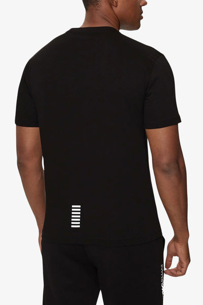 emporio armani ea7 T-Shirt Maniche Corte Elasticizzata In Cotone Pima Core Identity Nero Uomo, foto 3