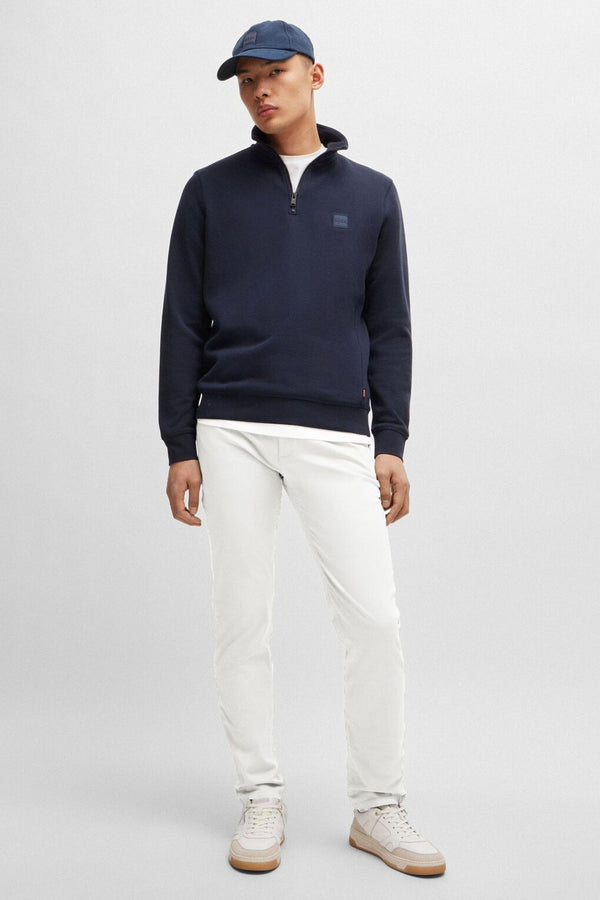 boss Pantaloni Chino Slim Fit In Cotone Elasticizzato Bianco Uomo, foto 3