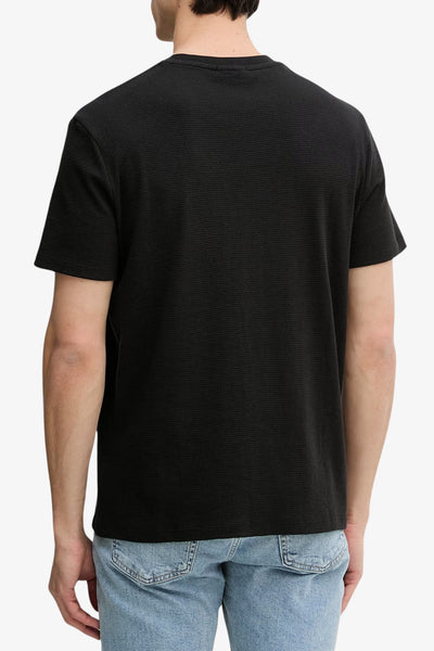 calvin klein jeans T-Shirt Maniche Corte Waffle Nero Uomo, foto 3